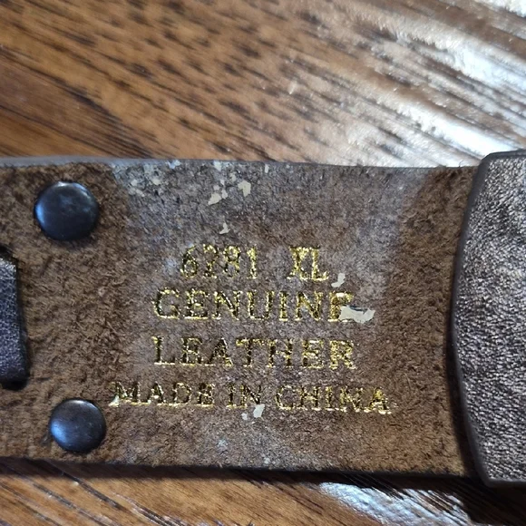 Genuine Leather Western-Style Belt with Ornate Buckle - Brown - Picture 2 of 7